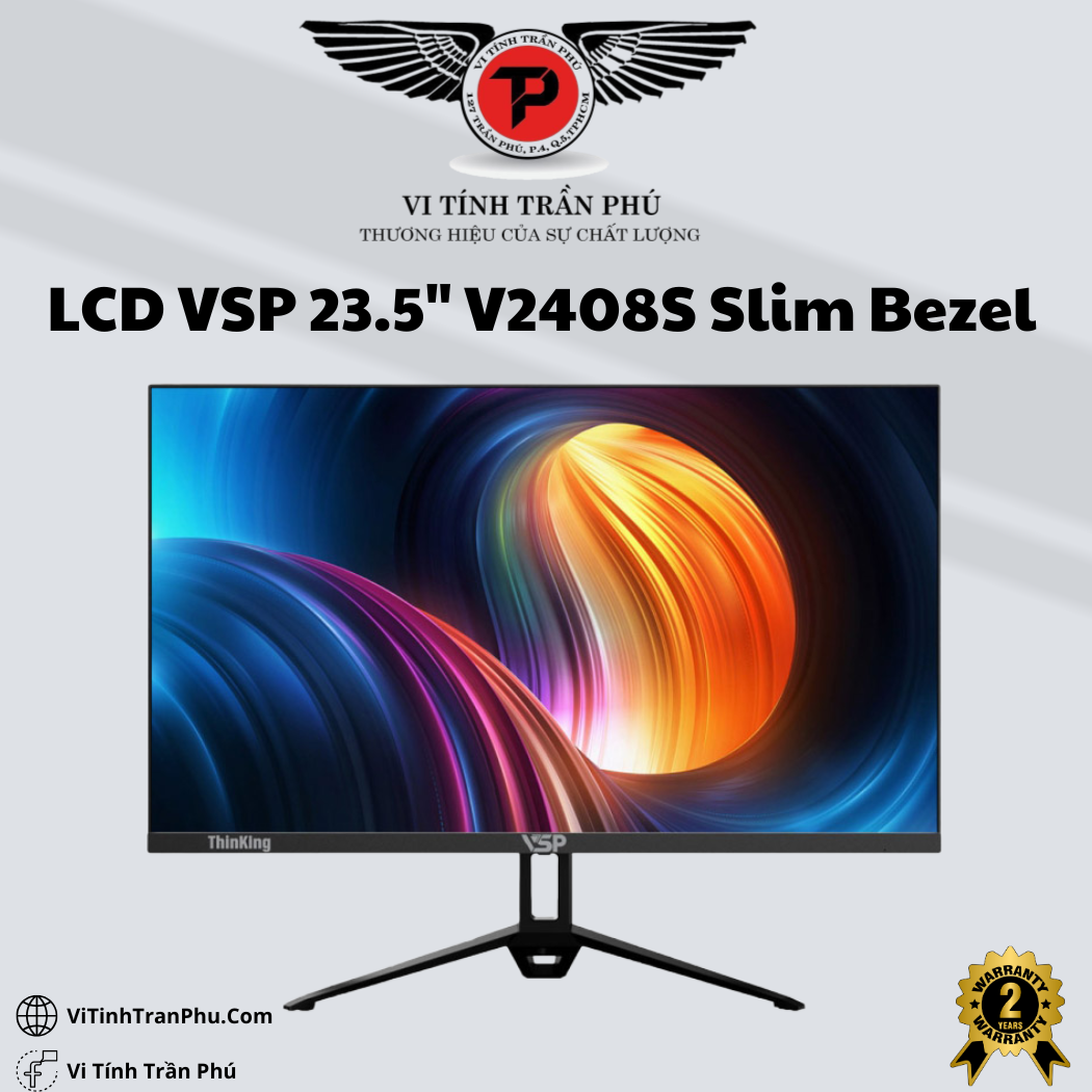 Màn hình phẳng LED tràn viền Slim Bezel VSP V2408S